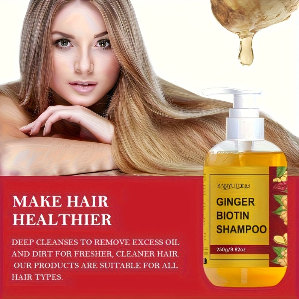 Ginger Biotin Shampoo 250g with Vitamin B7 for Hair Growth, Deep Cleansing, Anti-Breakage, Anti-Split Ends — image 9
