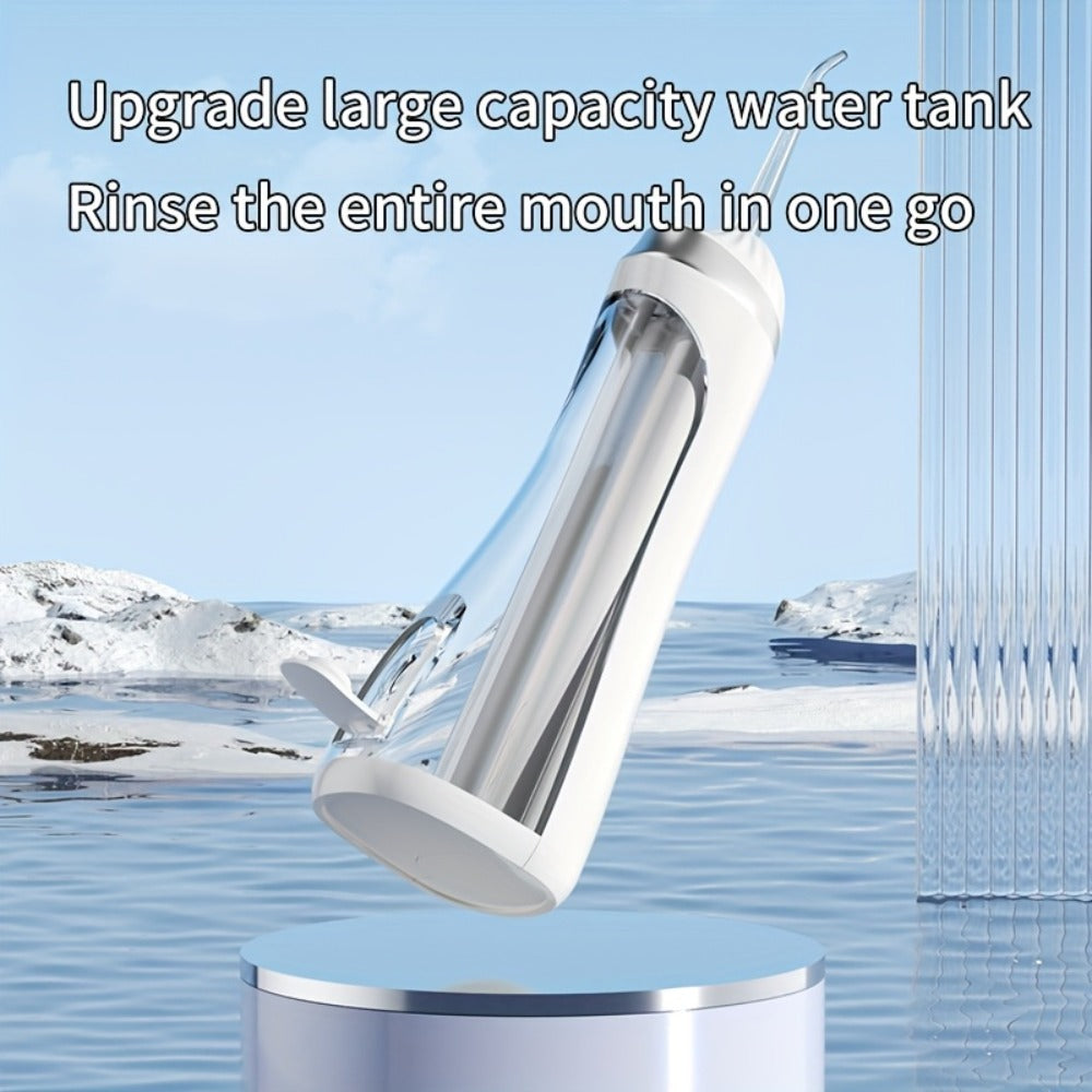 Water Flosser Portable Three-Mode Oral Irrigator with Brush Head Attachment, USB Charging and White, Black or Pink Options — 