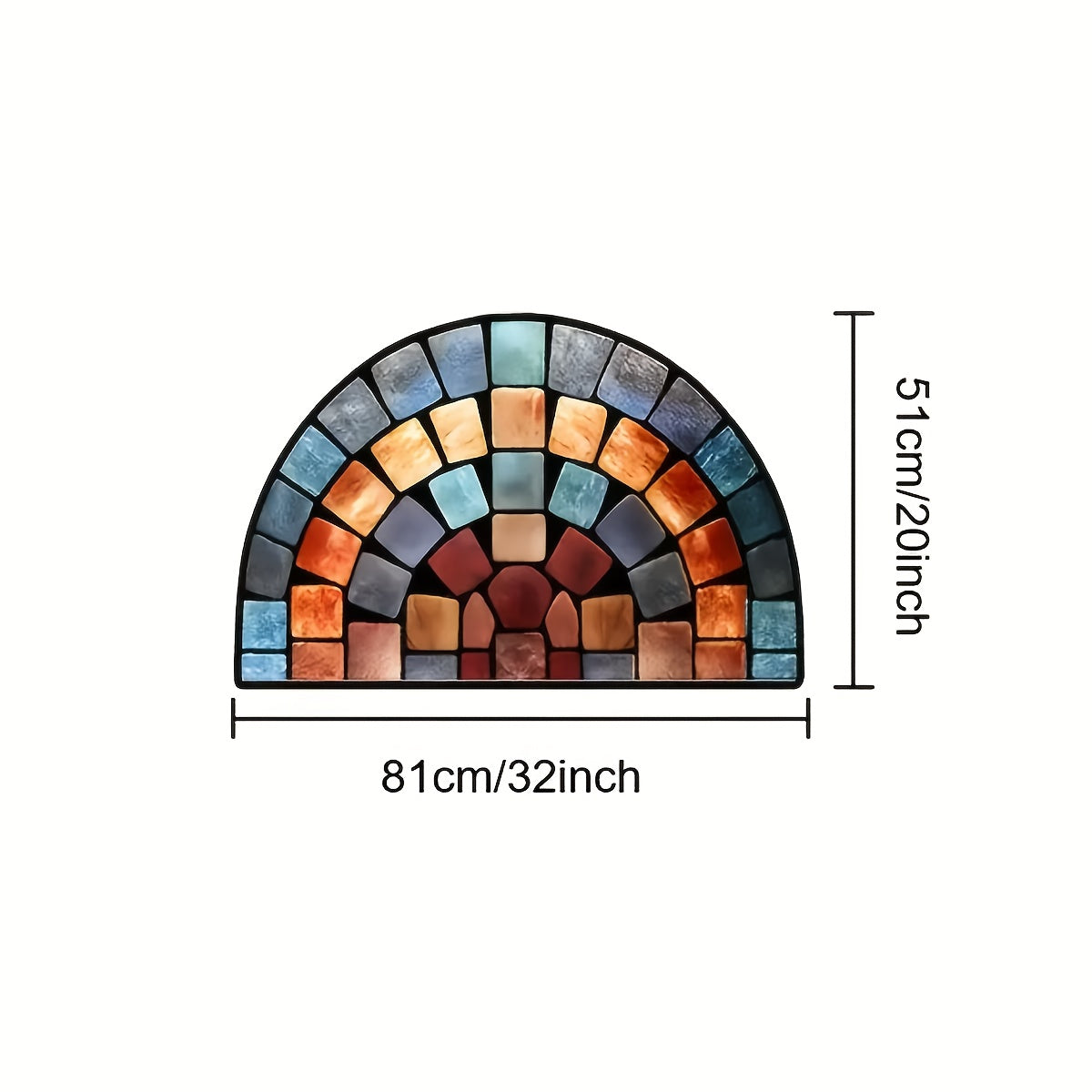 Half-Round Mosaic Bath Mat in Blue or Yellow Microfiber, 16 x 24 and 20 x 32-Inch Size Options — image 3