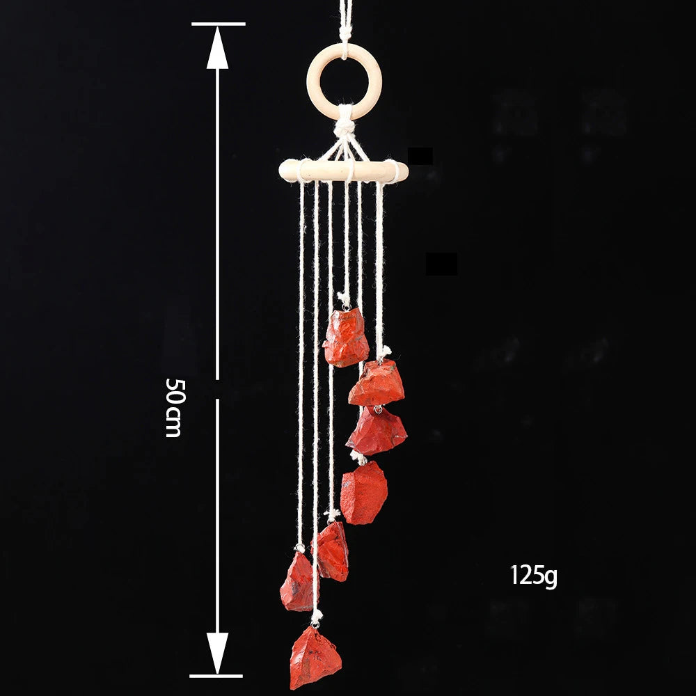 Natural crystal raw stone wind chime paper box set handmade DIY weaving home decoration car interior pendant