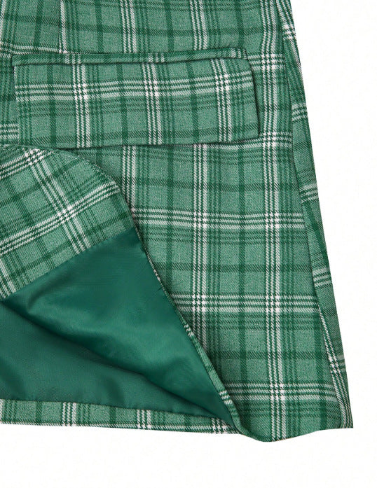 Mens Double-breasted Suit Jacket And Pants Set