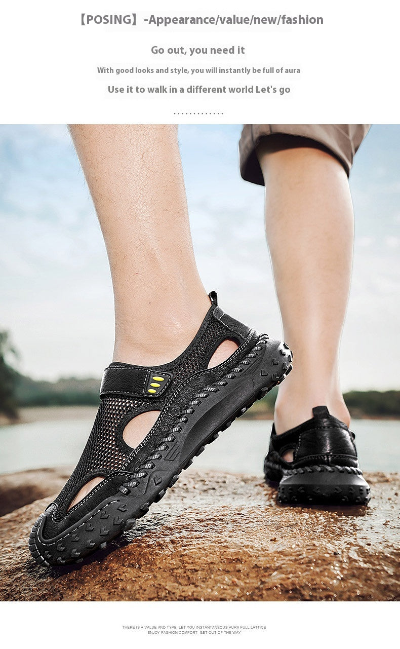 Summer Outdoor Casual Hollow Mesh Surface Breathable Men's Sandals