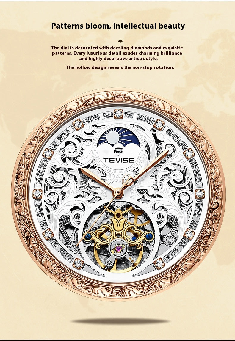 Business Casual Waterproof Hollow Out Men's Mechanical Watch