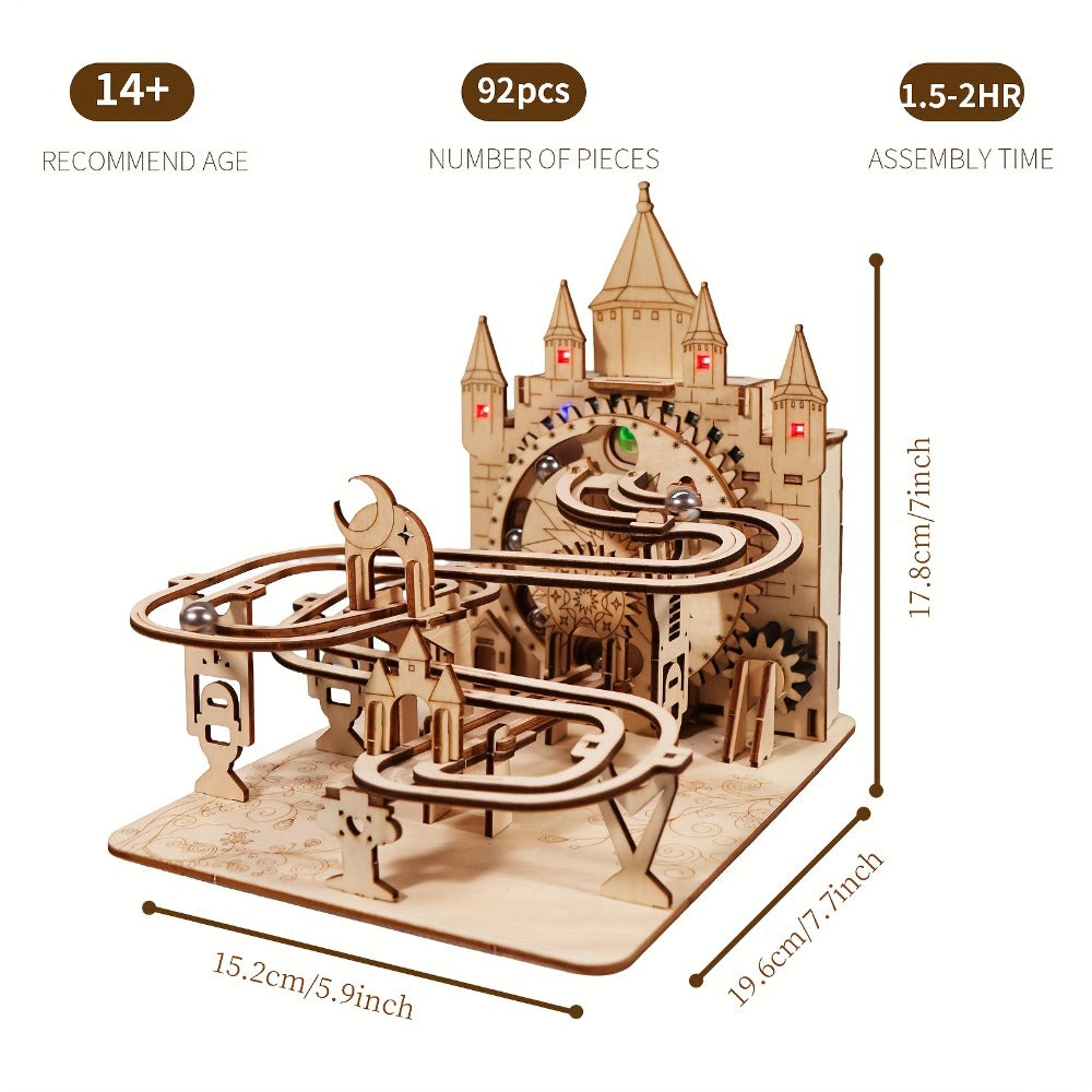 Electric Marble Run Set 3D Handmade Logic Building Construction Puzzle, Educational STEM Toy for Kids Teens Adults — image 3