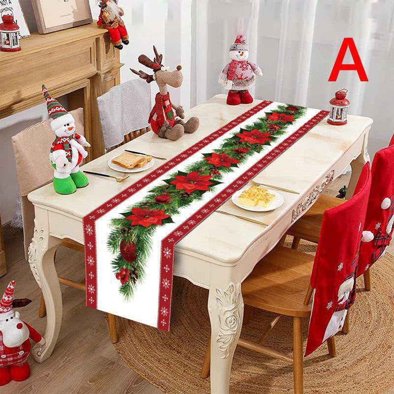 Christmas table flag American polyester printed tablecloth table towel - V.I.P Digital Presence