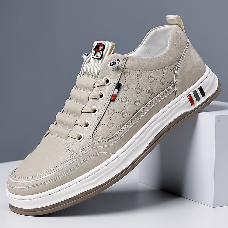 Men's Waterproof Leather Casual Shoes - Lightweight All-Weather Trainers