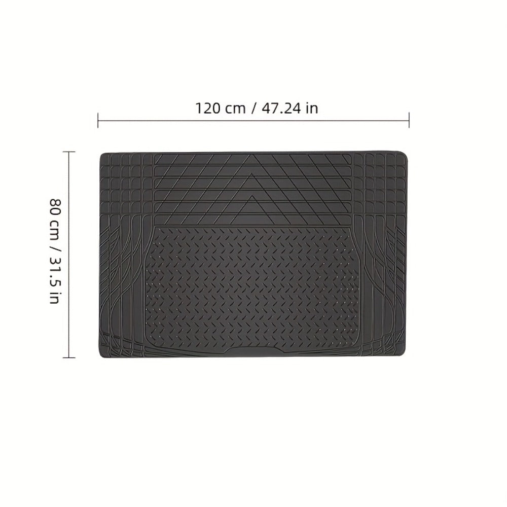Trunk Cargo Liner Rubber Mat Universal Fit – All Weather Waterproof Trunk Mat with Seat Back Protector, Trim-to-Fit for Cars,