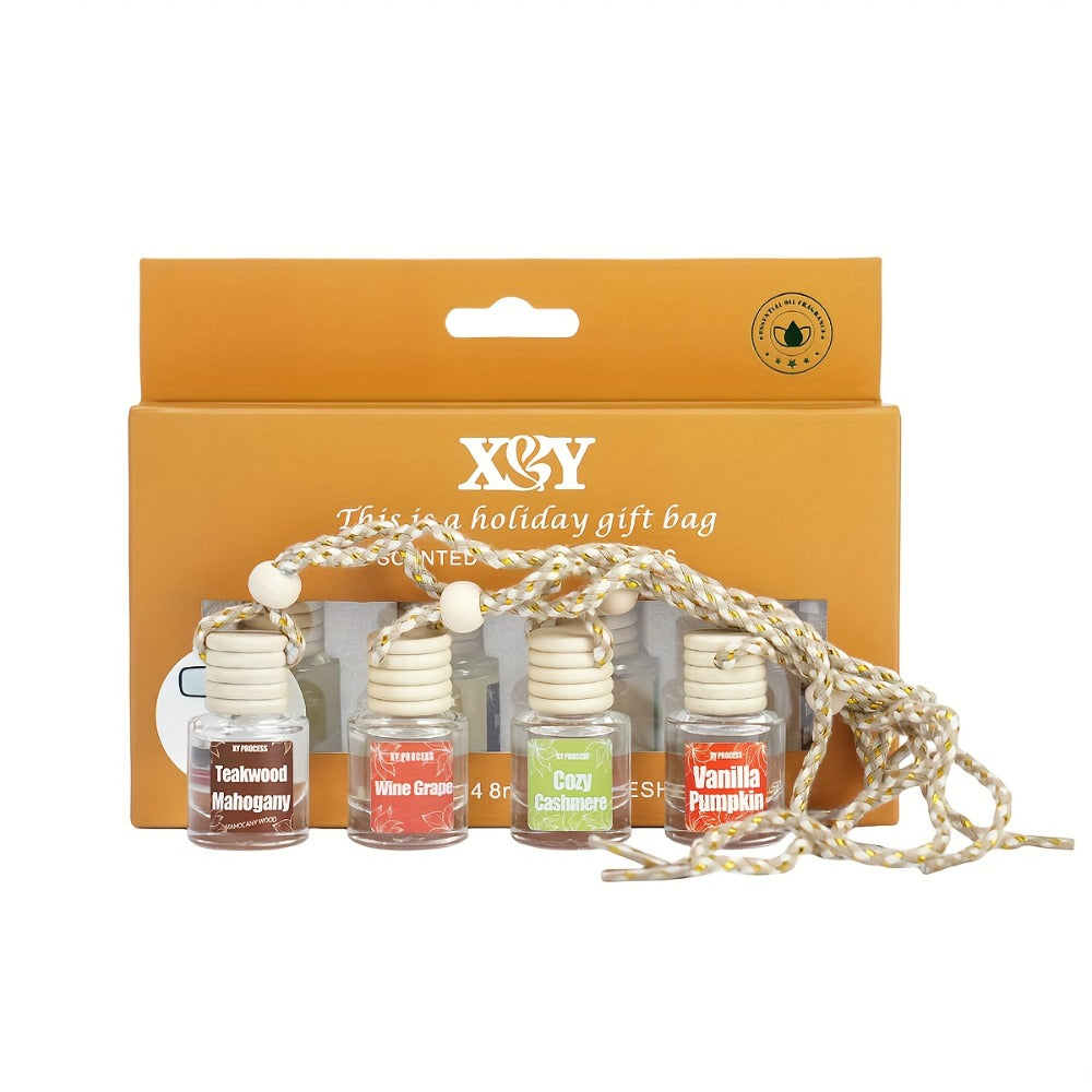 Car Air Freshener X&Y Four-Bottle Hanging Diffuser Gift Set with Eight available Style and Collection Options — image 9