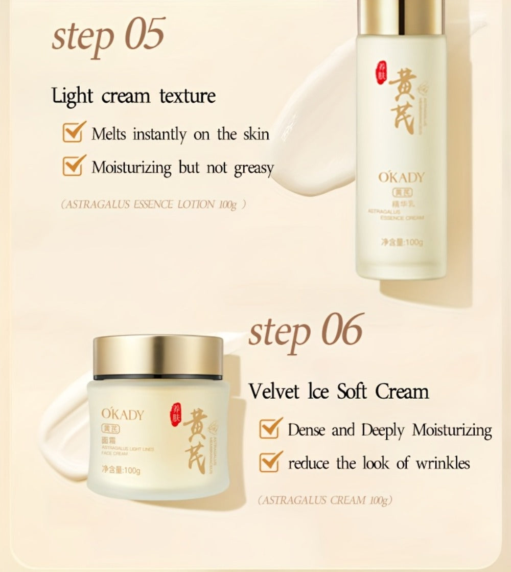 Astragalus Skincare Set 6pcs Antioxidant, Face Cream Essence Cleanser Toner Eye Cream Sleep Mask — image 17