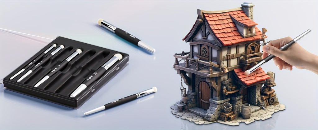 Dry Brush Set for Miniature Painting 7 Sizes, Professional Drybrush Kit with the Listed Color, Size or Set Options for Everyd