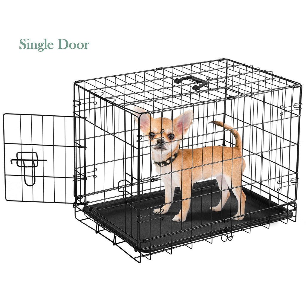 Folding Wire Dog Crate in 24, 30 or 36 Inches with Divider, Removable Tray and Door Options — image 13