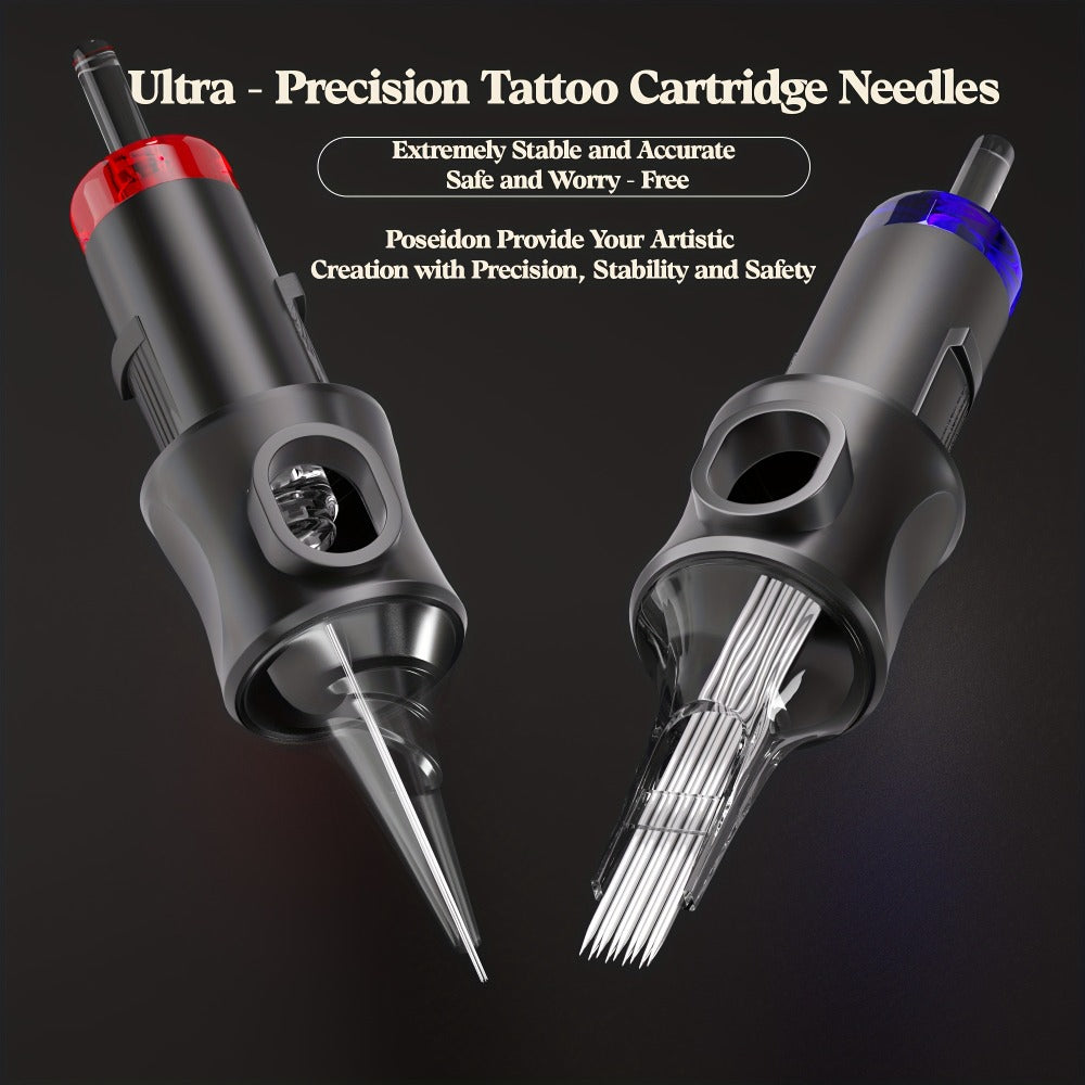 Wireless Tattoo Machine Kit Complete - POSEIDON V5 Rotary Pen with LCD Screen 1500mAh for Temporary Body Art, Festivals and C