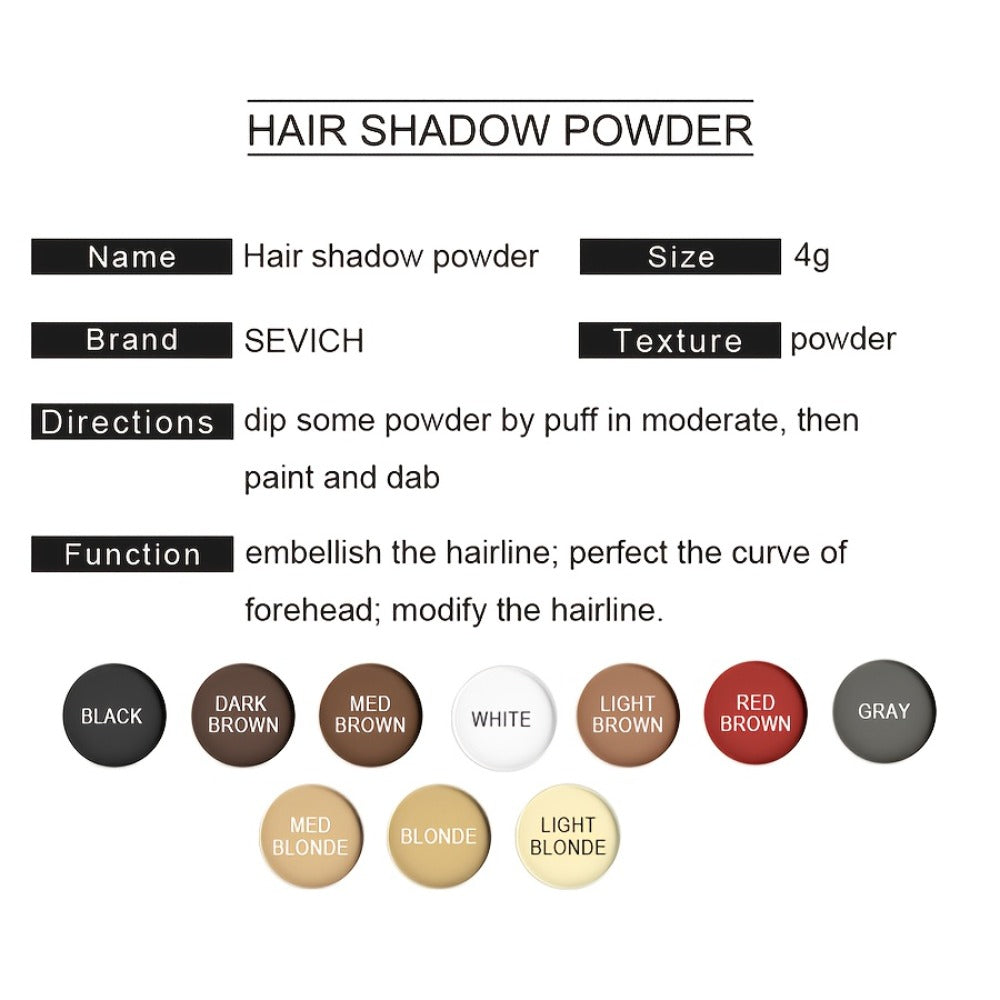 Thinning Hair Root Coverage Powder with Brush, Instant Hairline Concealer Natural Shadow Effect — image 25