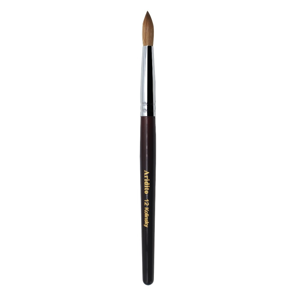 Kolinsky Acrylic Nail Brush Round Head Red Wine Wooden Handle – Professional Brush for Acrylic Extension Nail Art Sculpting &