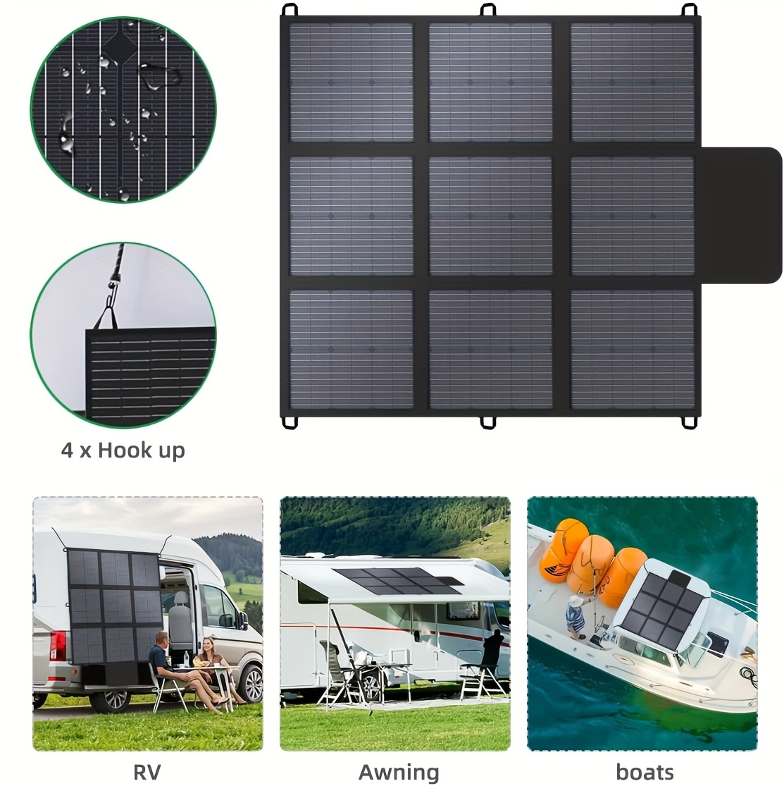 Foldable Solar Panel 120W 200W 300W 400W 22.5% High Efficiency Monocrystalline Portable Outdoor for Garden, Pathway and Patio