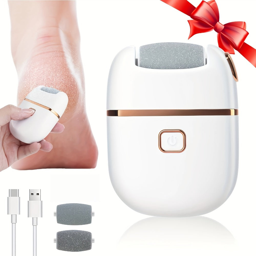 Callus Remover for Feet Electric Rechargeable Foot Grinder with 3 Grinding Heads & 2 Speed Settings – USB Portable Pedicure T