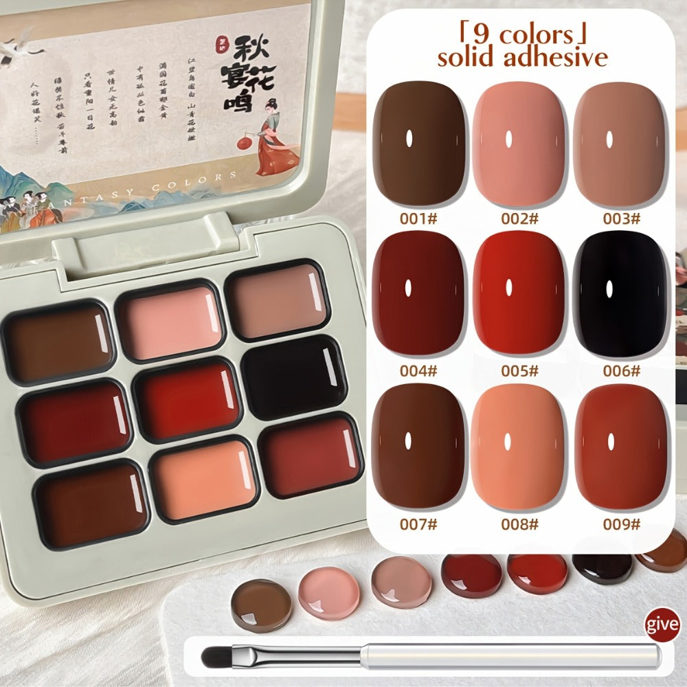 Gel Nail Polish MORDDA 9-Color Autumn Harvest Set with Solid Shades and Included LED Curing Pen for Nail Art — image 3