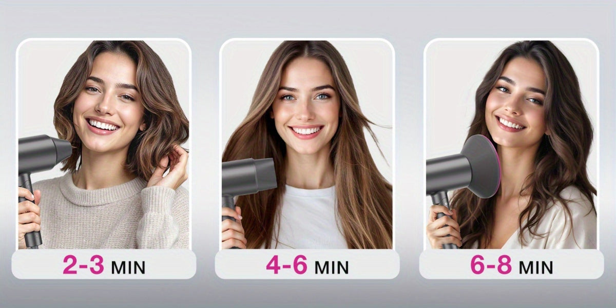 FZ201-Style 1875W Hair Dryer with Circular Rear Intake, Gray or White Finish and Three Pictured Attachments — image 14