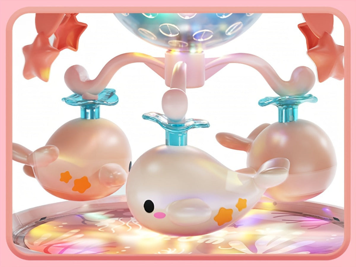 Baby Rotating Projector Music Toy 3 Months+, Interactive Animal Sounds & Lights, Multi-Functional Sensory Learning Toy for In