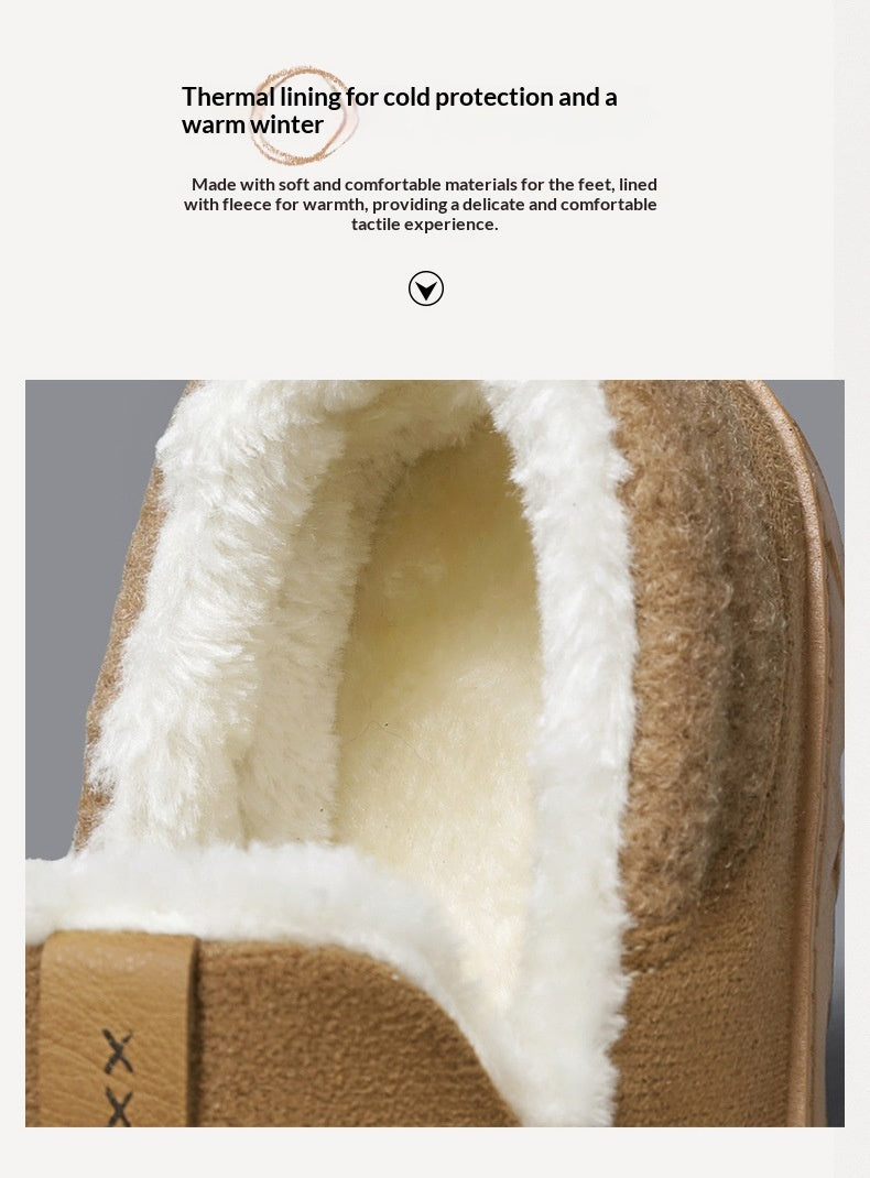 New Mens Slip-on Snow Boots With Fleece Lining For Extra Warmth In Winter