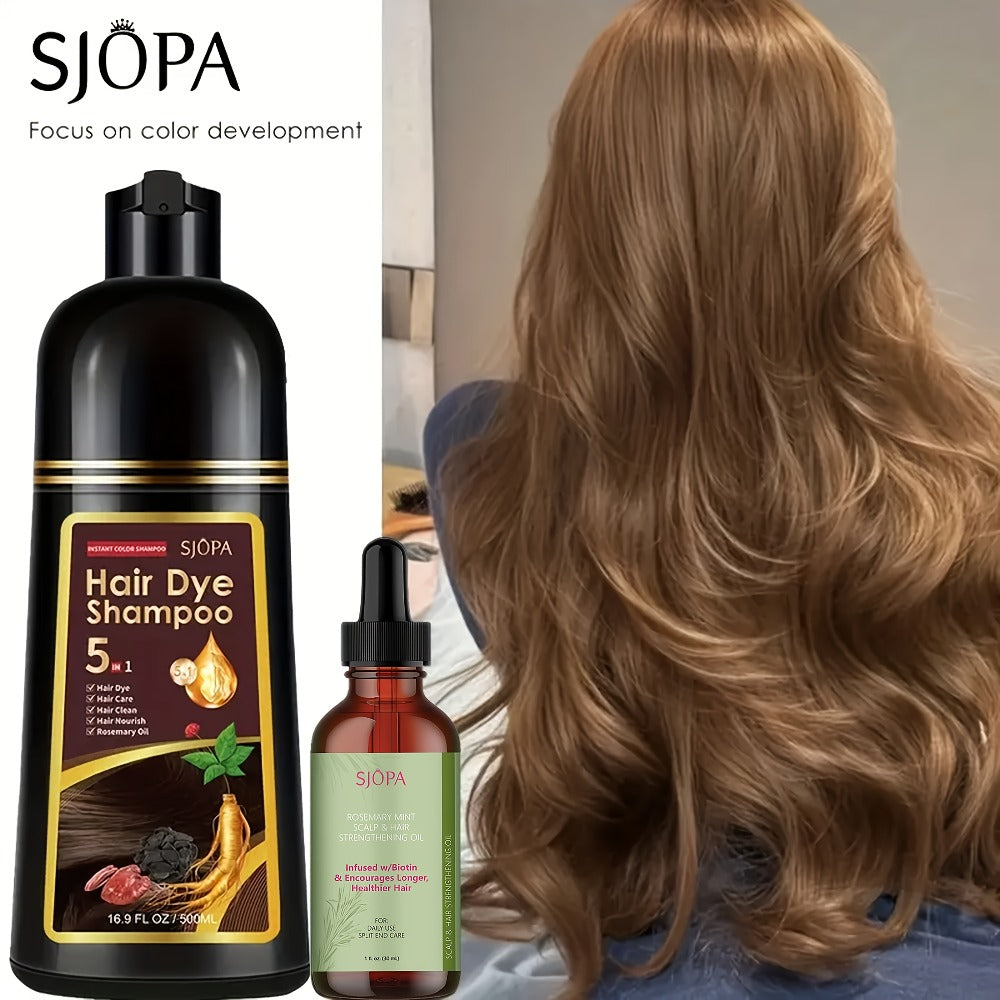 Hair Color Shampoo, SJOPA 5-in-1 16.9oz Bottle-and-Dropper Presentation with 12 Color Options — image 6