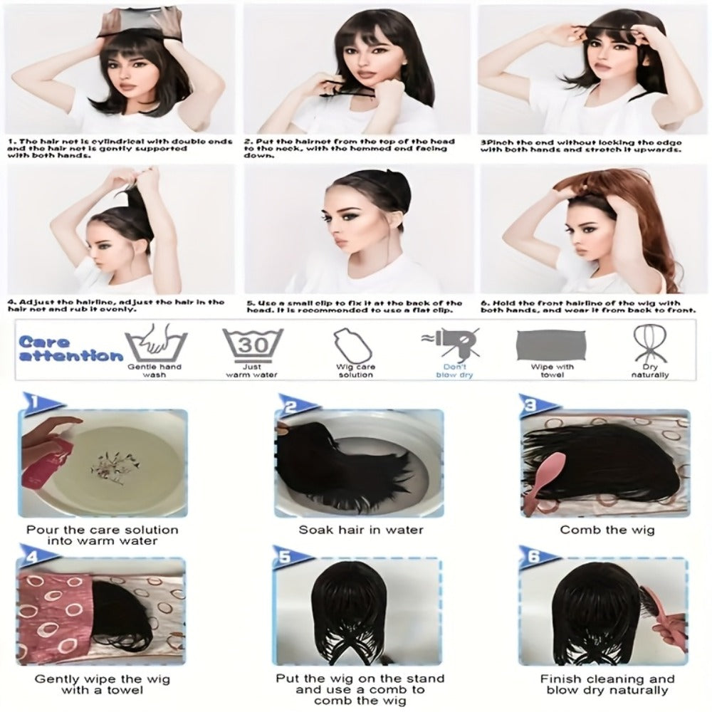 Synthetic Wig 24-Inch Mineral Green Ombre Style with Adjustable Rose Mesh Cap and Combs for Cosplay — image 3