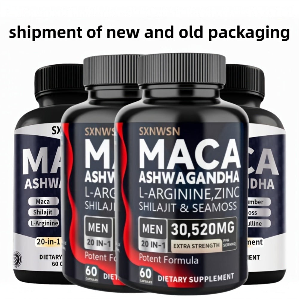 Dietary Supplement Capsules with SXNWSN Label, Sea Moss, Shilajit, Maca, L-Arginine and 60 or 120 Count — image 5