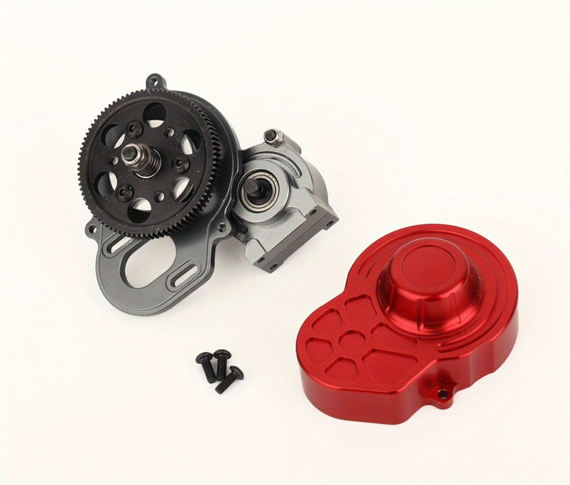 Metal Gearbox with Motor Gears for 1/10 RC Crawler Truck – LCG Transmission Upgrade for Axial SCX10 WRAITH 313mm Wheelbase — 