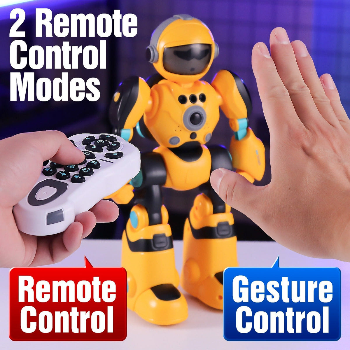 Gesture Control RC Robot Toy for Kids, Voice Recording, Programming, EMO LED Infrared Intelligent Interactive Robot — image 2