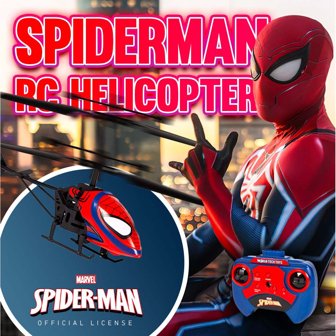 Marvel Spider-Man 2CH IR Remote Control Helicopter, Indoor Flying Toy for Kids Boys Superhero Fan — image 2