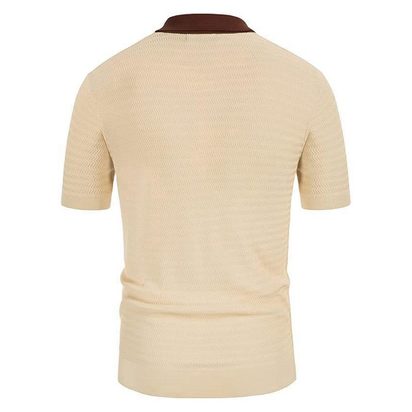Summer Stripes Lapel Knitwear Male