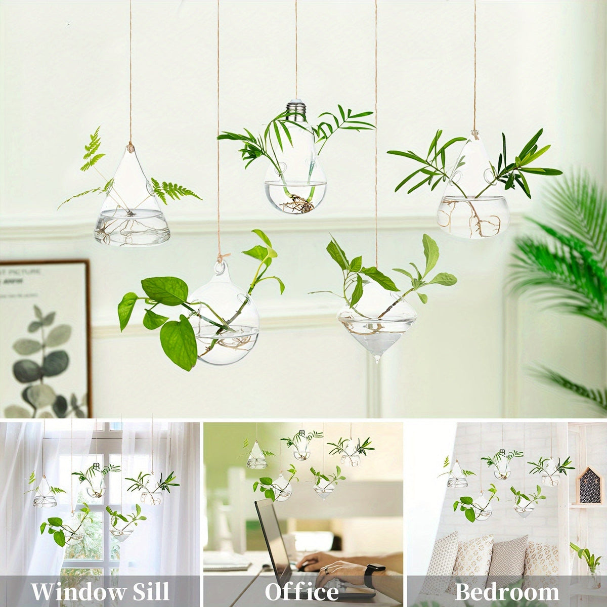 Hanging Planter | Glass Terrarium Hydroponic Air Plant Wall Decor Home — image 5