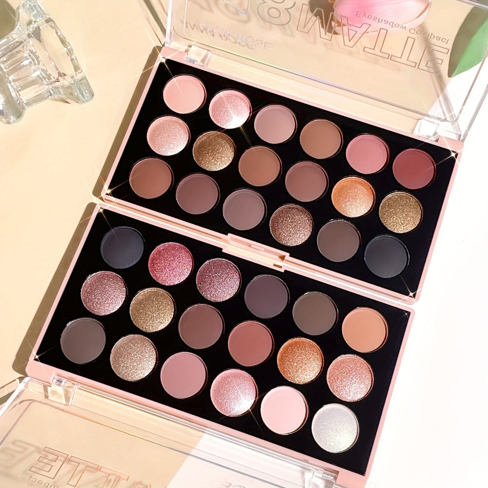 Eyeshadow Palette ANNA ROSE 18-Shade Compact with Pink-Brown Color Themes and Matte-Shimmer Finish Mix — image 17