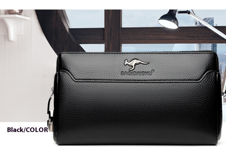 Men's Leather Clutch Anti-theft Password Lock