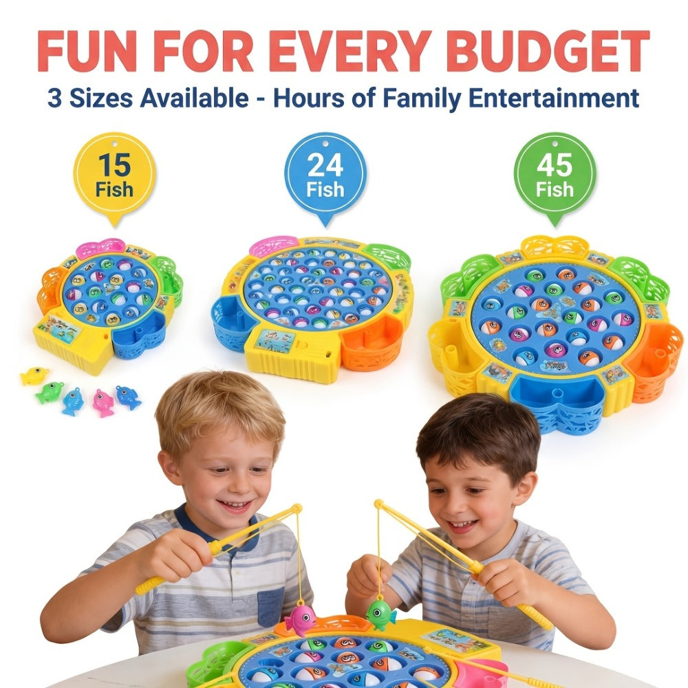 Electric Musical Fishing Game Toy for Kids, Rotating Fishing Board with Colorful Fish, Lights & Music — image 11