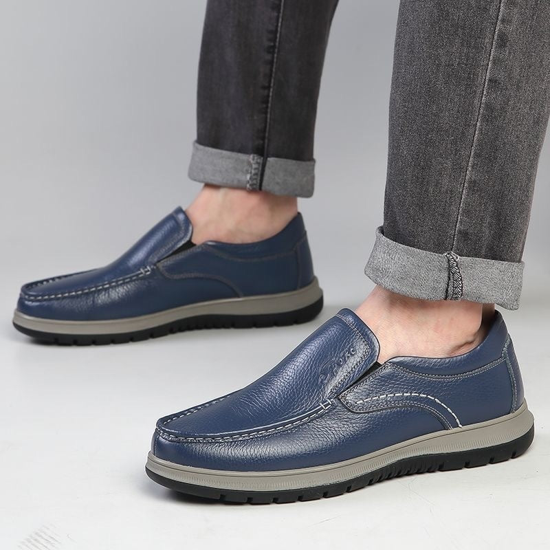 Men's Waterproof Leather Casual Shoes - Lightweight All-Weather Trainers