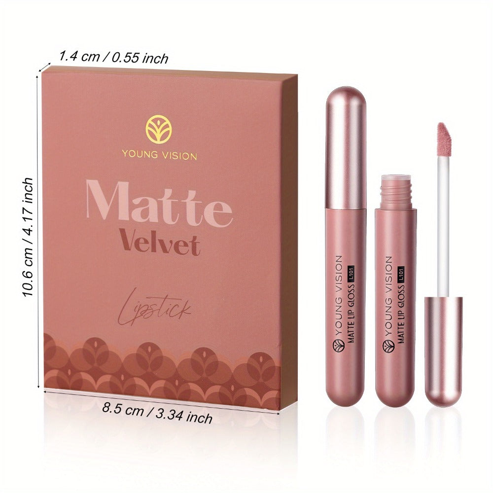 Liquid Matte Lipstick Set 6 Pcs Nude Shades Waterproof High Pigment Velvet Smudge Proof Lip, for Makeup, Travel and Everyday 