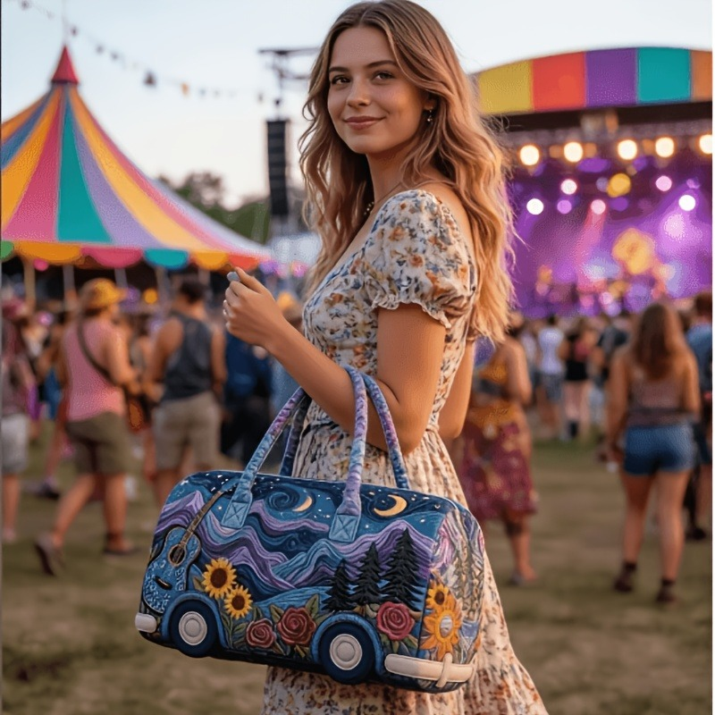 2026 New Quilted Patchwork Handbag, Vintage Patchwork Overnight Travel Bag, Fitness Clutch, Short Trip Overnight Bag — image 