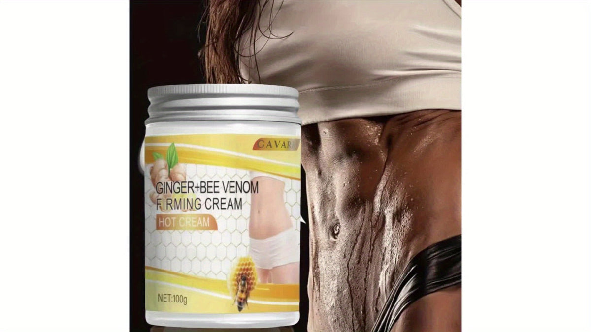 Body Firming Cream for Women – Ginger & Bee Venom Tightening Lotion with Glycerin, Aloe Vera & Vitamin E, Targets Abdomen Arm