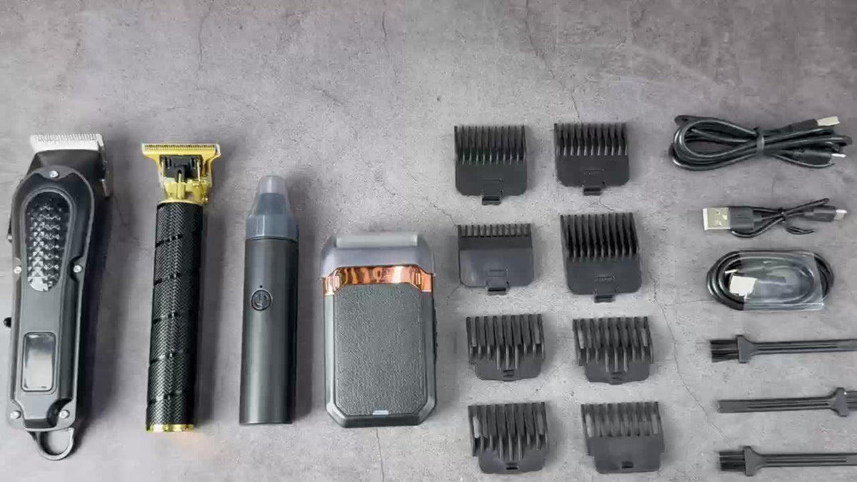 Multi-Piece Hair Clipper Kit for Men – USB Rechargeable Cordless Electric Trimmer Set, 2-Piece & 4-Piece Home Travel Barber T
