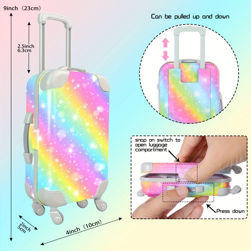 Twenty-Four-Piece Travel Accessory Set for 18-Inch Dolls with Rainbow Suitcase, Sequin Dress and Shoes — image 6