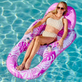 Pink Tropical Inflatable Pool Recliner Float, 60 x 36 x 24 Inches with Mesh Seat and Cup Holder — image 16
