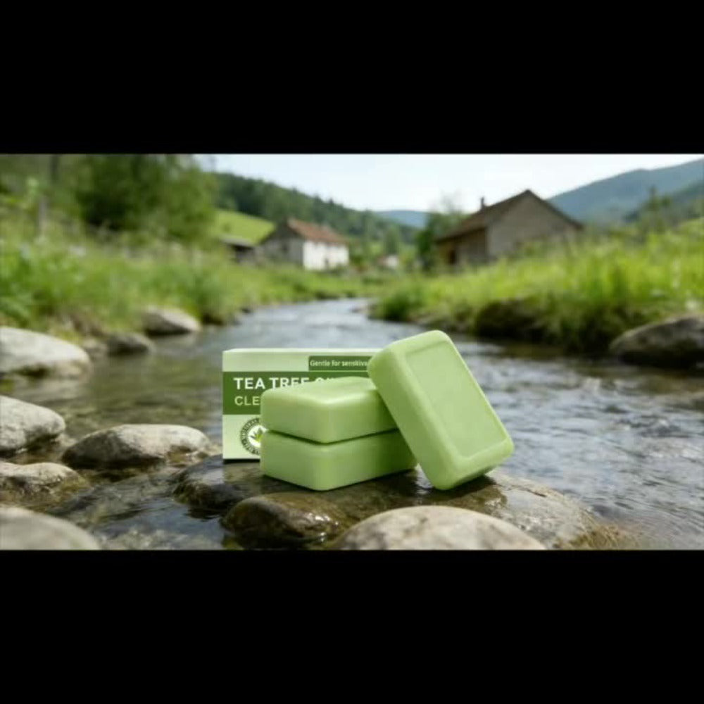 Tea Tree Bar Soap, Three-Pack of Green Plant-Essence-Labeled Bars for Face and Body Washing — image 11