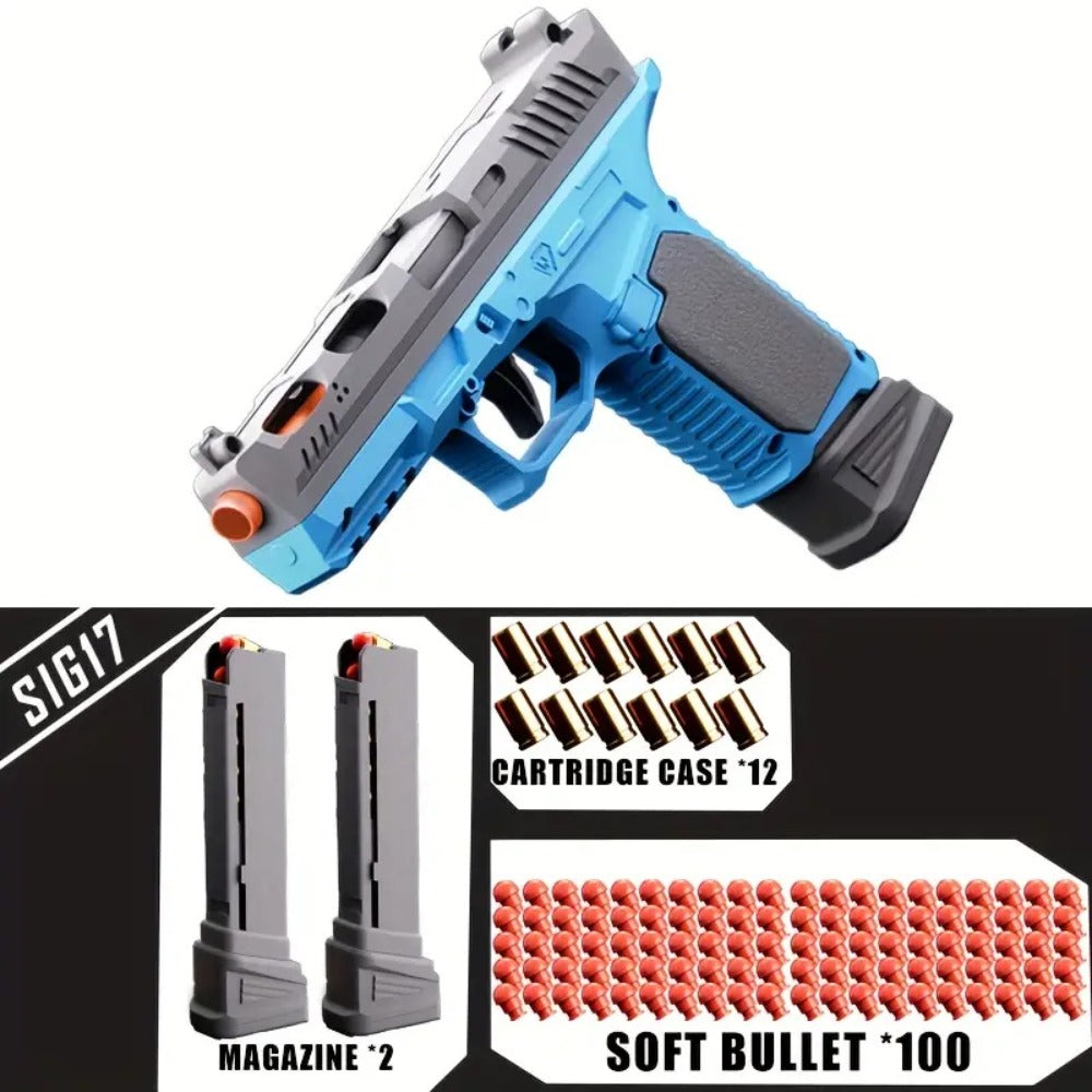 Bullet Toy Gun Pistol with Ejecting Shells & 100 Bullets, Semi- Rapid Fire Foam Blaster for Kids Boys Ages 6+ — image 18