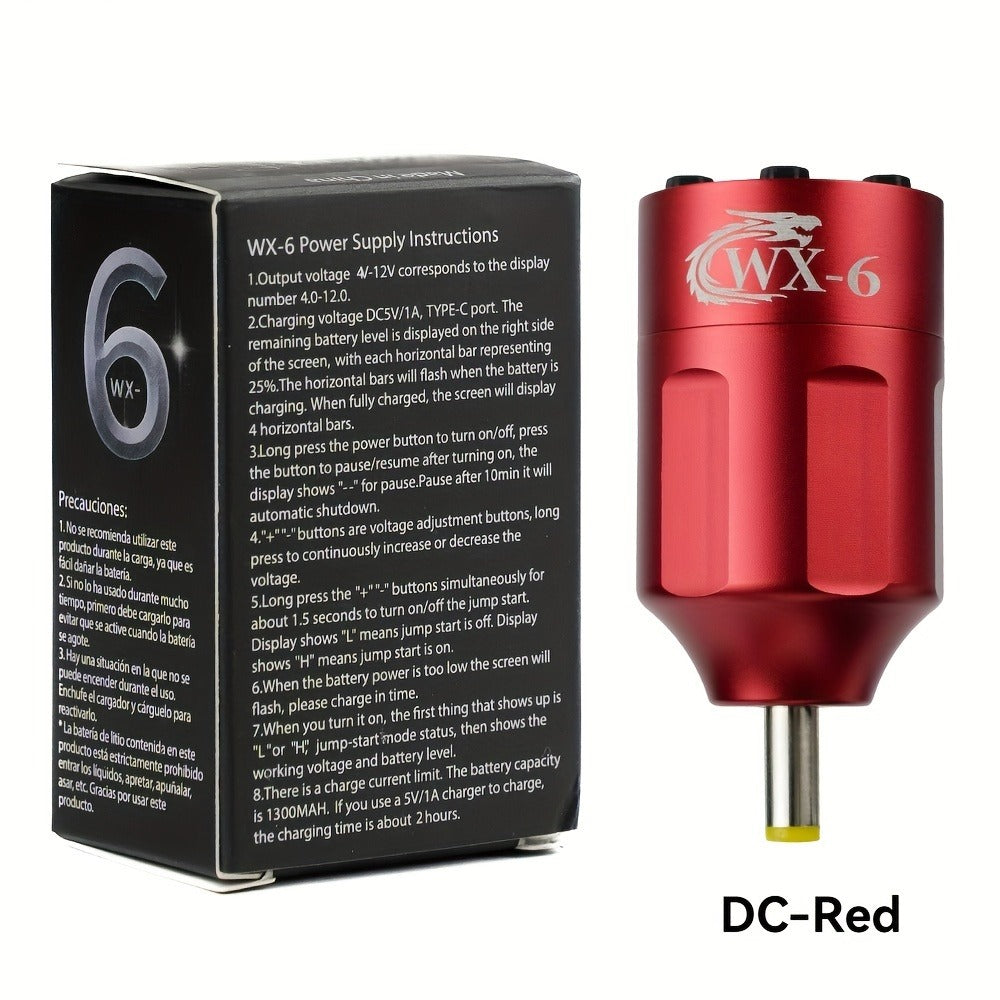 WX-6 Rechargeable Tattoo Power Supply with LED Display and Four RCA or DC Color Configurations — image 5
