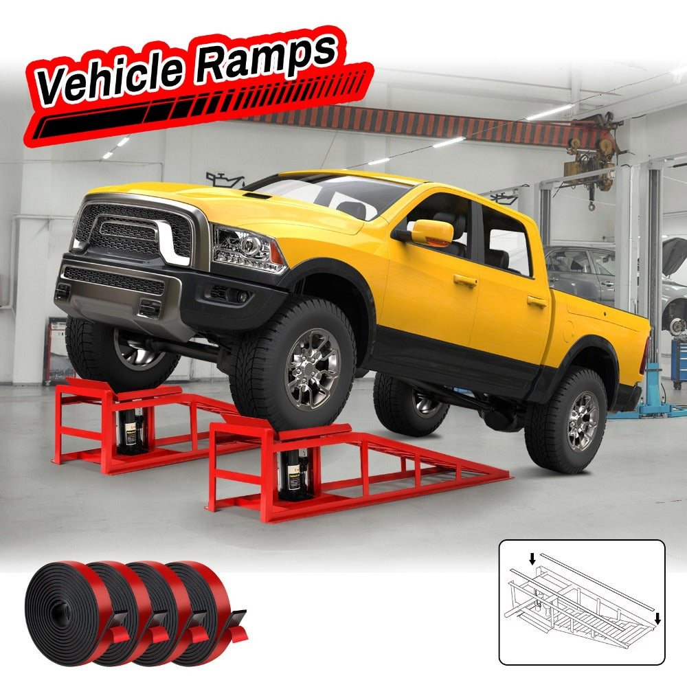 Hydraulic Car Ramps 2-Pack 10000 LB Heavy Duty Vehicle Lift Ramp Adjustable Height 9.84-14.96 Inch for Oil Change Undercarria