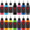 Tattoo Ink 14-Color Set with 1oz 30ml Bottles and One Full Palette Configuration with Item-Specific Color, Capacity and Bottl