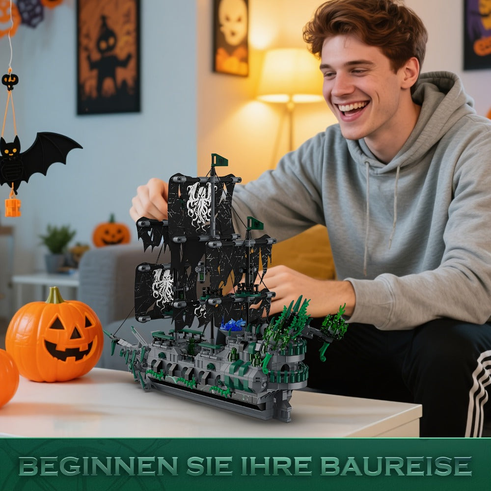 Flying Dutchman Pirate Ship Building Blocks Ghost Ship Model 40001 with LED Lights, Adult Teen Collector Construction Kit — i