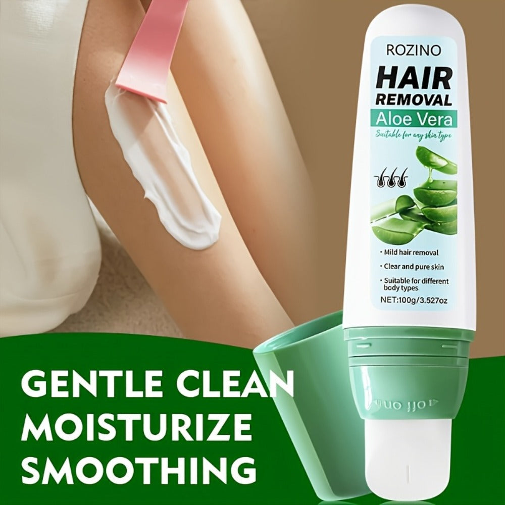 Hair Removal Cream ROZINO 100g Aloe Vera and Squalane Tube with Carton for External Body Grooming — image 6