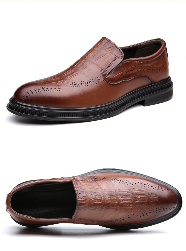 Mens Casual British-style Pointed Leather Shoes